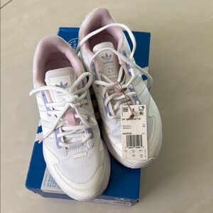 Adidas ZX 2K Boost White and Light Pink Shoes